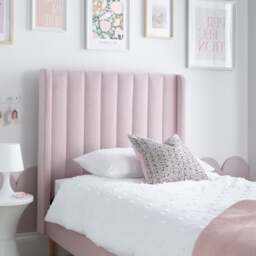 Marlow - Single - Low Foot-End Kids’ Bed - Pink - Velvet - 3ft - Happy Beds - thumbnail 3