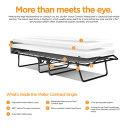 Jay-Be Small Single - Visitor Contract Folding Guest Bed with Performance Mattress - 2ft6 - Happy Beds - thumbnail 7