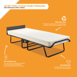 Jay-Be Small Single - Visitor Contract Folding Guest Bed with Performance Mattress - 2ft6 - Happy Beds - thumbnail 8