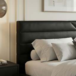 Chicago - Super King Size - Ottoman Storage TV Bed - Black - PU Leather - 6ft - Happy Beds - thumbnail 5