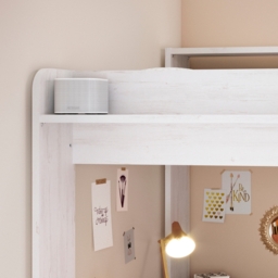 Higher - Single - Kids High Sleeper Bed - White - Wood - 3ft - Happy Beds - thumbnail 2