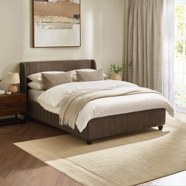 Marley - Super King-Size - Ottoman Storage Bed - Brown - Velvet - 6ft - image 1
