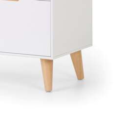 Alicia - 3 Drawer Bedside Table - White/Oak - Wooden - Happy Beds - thumbnail 4