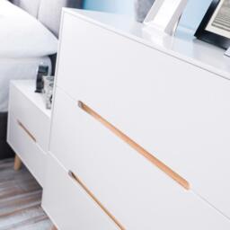 Alicia - 3 Drawer Bedside Table - White/Oak - Wooden - Happy Beds - thumbnail 6