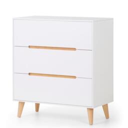 Alicia - 3 Drawer Bedside Table - White/Oak - Wooden - Happy Beds - thumbnail 2