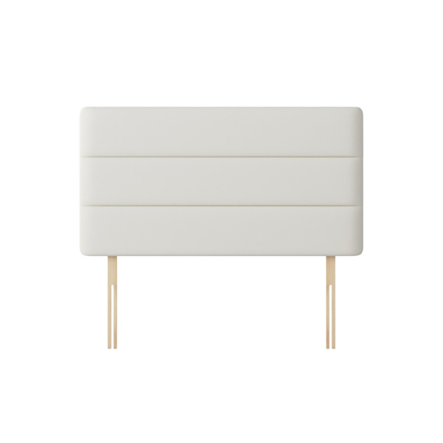 Cornell - Single - Lined Headboard - White - Fabric - 3ft - Happy Beds - image 1