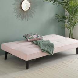 Aurora - Fold-Out Sofa Bed - Blush Pink - Fabric - thumbnail 2