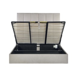 Miley - King Size - Tall Ottoman Storage Bed - Taupe - Fabric - 5ft - thumbnail 8