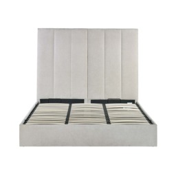 Miley - King Size - Tall Ottoman Storage Bed - Taupe - Fabric - 5ft - thumbnail 7