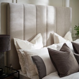 Miley - King Size - Tall Ottoman Storage Bed - Taupe - Fabric - 5ft - thumbnail 4