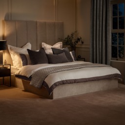 Miley - King Size - Tall Ottoman Storage Bed - Taupe - Fabric - 5ft - thumbnail 6