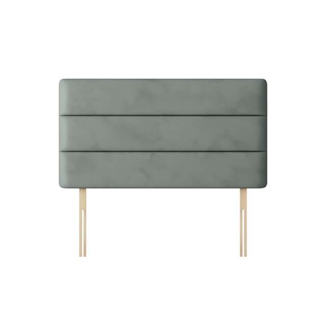Cornell - Small Single - Lined Headboard - Light Grey - Velvet - 2ft6 - Happy Beds - image 1