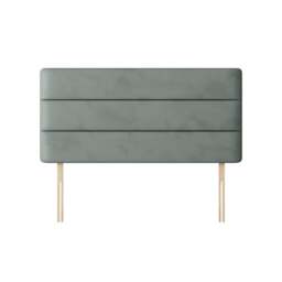 Cornell - Small Single - Lined Headboard - Light Grey - Velvet - 2ft6 - Happy Beds - thumbnail 4