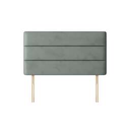 Cornell - Small Single - Lined Headboard - Light Grey - Velvet - 2ft6 - Happy Beds - thumbnail 1