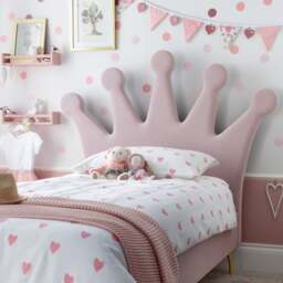 Princess - Kids’ Bed - Pink - Velvet - 3ft - Happy Beds - thumbnail 2