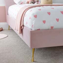 Princess - Kids’ Bed - Pink - Velvet - 3ft - Happy Beds - thumbnail 4
