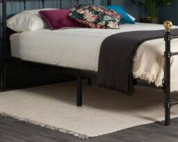 Atlas - Single -Black Metal Bed Frame with Antique Brass Finials - Single - Happy Beds - thumbnail 4