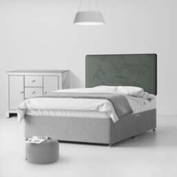 Cornell - Double - Plain Headboard - Dark Grey - Velvet - 4ft6 - Happy Beds - thumbnail 2