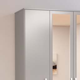Lynx - 4+2 Drawer Wardrobe With Mirror - Grey - Mirror/Wooden - Happy Beds - thumbnail 4