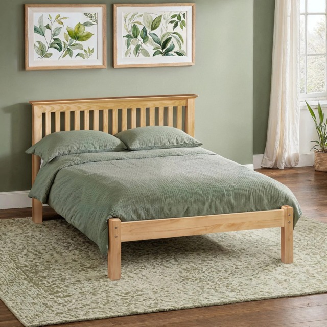 Barcelona - King Size - Antique Solid Pine Wooden Bed Frame - Low Foot End - King - Happy Beds - image 1