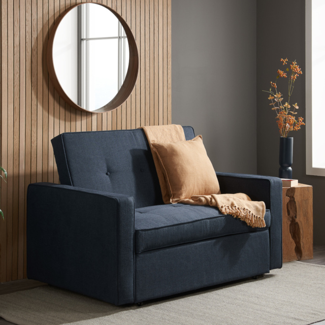 Otto - Fold-Out Sofa Bed - Blue - Fabric - image 1