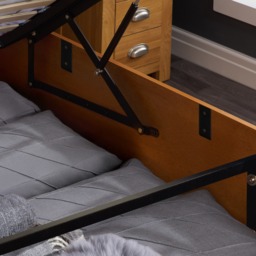 Phoenix - King - Size Oak Finish Wooden Ottoman Storage Bed Frame - King - Happy Beds - thumbnail 6