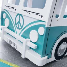 Campervan - Single - Kids Bunk Bed - White and Green - Wood - 3ft - Happy Beds - thumbnail 2