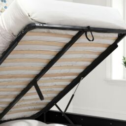 Oslo - King Size - Ottoman Storage Bed - Black - Wooden - 5ft - Happy Beds - thumbnail 7
