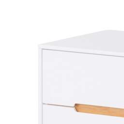 Alicia - 2 Drawer Bedside Table - White/Oak - Wooden - Happy Beds - thumbnail 2