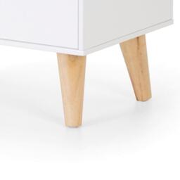 Alicia - 2 Drawer Bedside Table - White/Oak - Wooden - Happy Beds - thumbnail 4