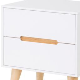 Alicia - 2 Drawer Bedside Table - White/Oak - Wooden - Happy Beds - thumbnail 5