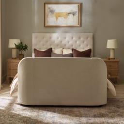 Kira - King Size - 2 Drawer Storage TV Bed - White - Fabric - 5ft - Happy Beds - thumbnail 3