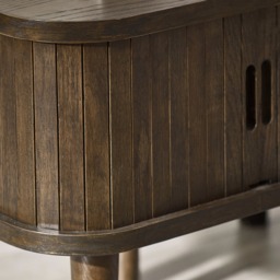 Arya - Bedside Table with Storage - Dark Oak - Wooden - Happy Beds - thumbnail 3