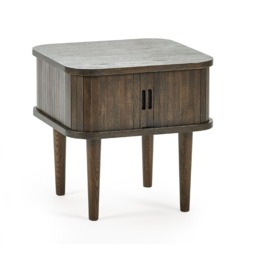 Arya - Bedside Table with Storage - Dark Oak - Wooden - Happy Beds - thumbnail 4