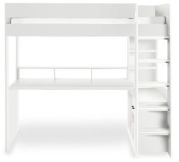 Blaze – Single – Gaming Bed with Desk and Shelving Unit – White – Wooden – 3ft - Happy Beds - thumbnail 6
