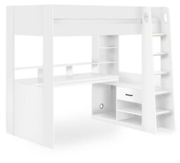 Blaze – Single – Gaming Bed with Desk and Shelving Unit – White – Wooden – 3ft - Happy Beds - thumbnail 7