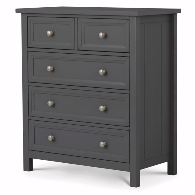 Maine - 3+3 Drawer Chest - Dark Grey - Wooden - Happy Beds - image 1