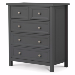 Maine - 3+3 Drawer Chest - Dark Grey - Wooden - Happy Beds - thumbnail 1
