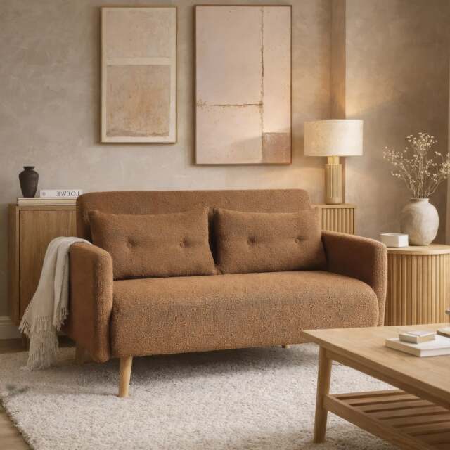 Roxy - 2-Seater - Sofa Bed - Brown - Fabric - image 1