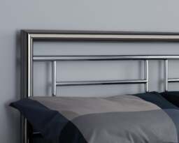 Montana - King Size - Metal Bed - Chrome and Nickel - Metal - 5ft - Happy Beds - thumbnail 2