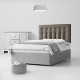 Cornell - King Size - Buttoned Headboard - Dark Grey - Fabric - 5ft - Happy Beds - thumbnail 2