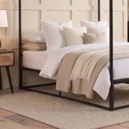 Farringdon - Double - 4 Posted Canopy Bed - Black - Metal - 4ft6 - Happy Beds - thumbnail 4