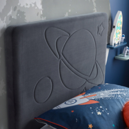 Space - Kids’ Bed - Grey - Velvet  - 3ft - Happy Beds - thumbnail 3