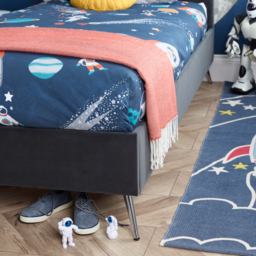 Space - Kids’ Bed - Grey - Velvet  - 3ft - Happy Beds - thumbnail 7