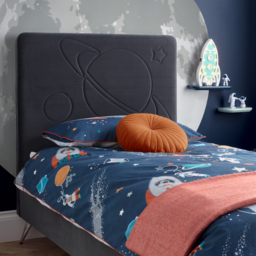 Space - Kids’ Bed - Grey - Velvet  - 3ft - Happy Beds - thumbnail 2