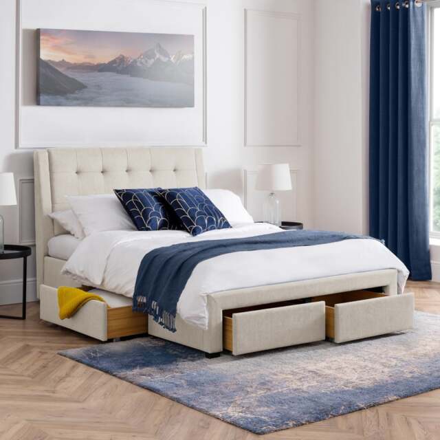 Fullerton - Super King Size - Storage Bed with 4 Drawers - Natural - Fabric - 6ft