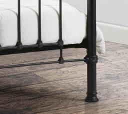 Victoria - King Size Satin Black Metal Bed Frame - 5ft - Victorian Style - Opulent Brass Finials - Happy Beds - thumbnail 7