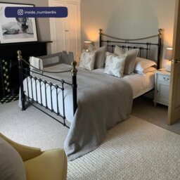 Victoria - King Size Satin Black Metal Bed Frame - 5ft - Victorian Style - Opulent Brass Finials - Happy Beds - thumbnail 2