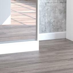 Lynx - 2 Door Sliding Wardrobe With Mirror - White/Grey - Mirror/Wooden - Happy Beds - thumbnail 5