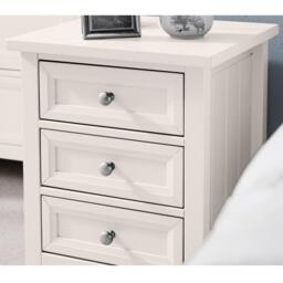 Maine - 3 Drawer Bedside Table - White - Wooden - Happy Beds - thumbnail 6